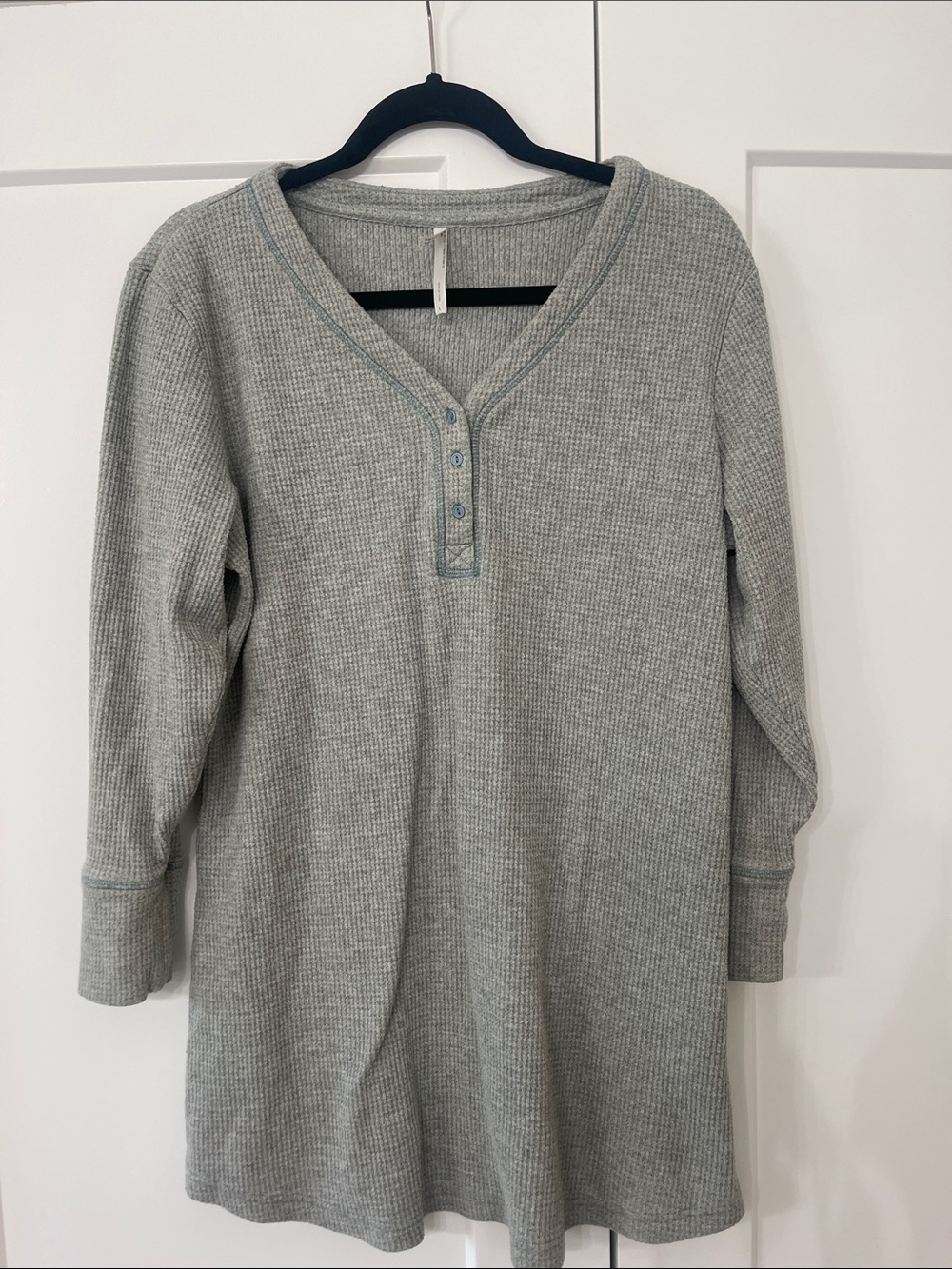 Soma Light Green Thermal Henley Nightgown